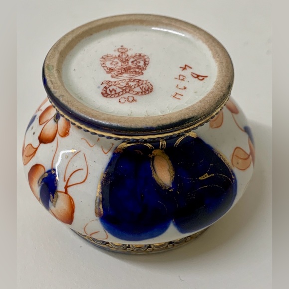 19th Century Antique Gaudy Welsh Unrecorded Pattern Metal Banded Salt Vessel - Picture 9 of 16